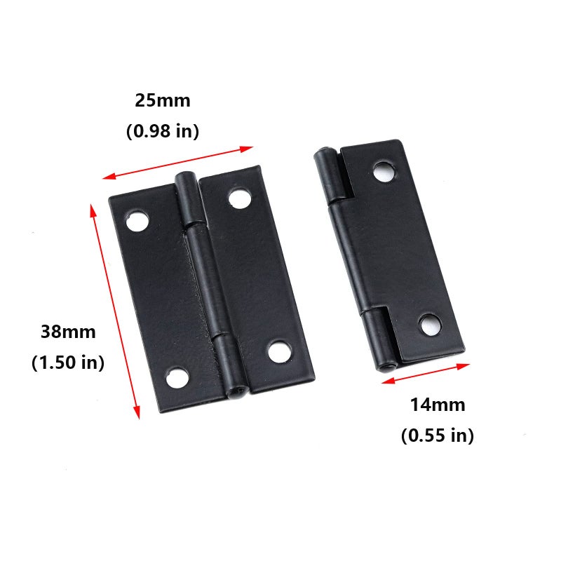 Antrader Folding Hinge, Cabinet Gate Closet Door Hinge 1-1/2'' Long Home Furniture Hardware with 96pcs Screws, Black, 24-Pack - Image 2